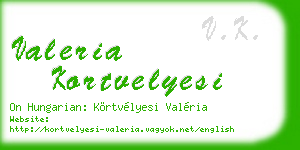 valeria kortvelyesi business card